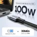 Close view of UGREEN L502 2M 100W Type-C PD Fast Charging Cable #65250 showing connector and 100W power label