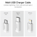 UGreen 50202 USB 2.0 to Micro USB+Lightning+Type C (3 in 1) Data Cable with Braid Sliver 1M