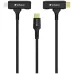 Three black Verbatim USB-C to Lightning cables with 90-degree connectors.