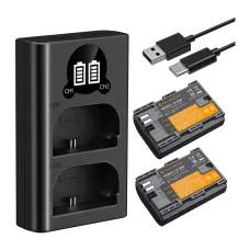 K&F Concept LP-E6P 2400mAh Camera Battery and Dual Slot Charger Kit