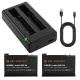 K&F Concept Insta 360 X4 2350mAh Camera Battery and Dual Slot Charger Kit