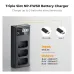 Charging options view of K&F Concept KF28.0010V1 NP-FW50 Battery Charger showing Type-C and Micro USB inputs with cable types.
