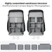 Infographic showing the modular storage system (5:5 and 2:8) and dividers of the K&F Concept KF13.128V4 camera bag.
