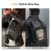 Split image of a person using the black K&F Concept KF13.176 sling bag for photography and commuting.