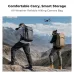 Image showing two hikers/photographers with a drone and black and khaki K&F Concept KF13.206V1 backpacks in a mountain valley.