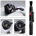 Front view of K&F Concept SKU.1691 Lens Cleaning Pen Brush alongside application steps on camera body and lens.