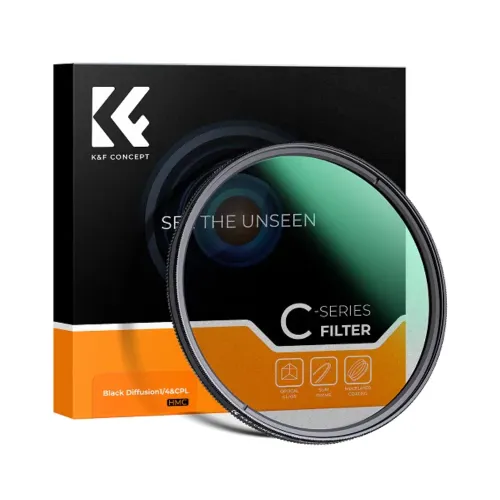 K&F Concept 72mm 2-in-1 Black Diffusion/Black Mist 1/4 with CPL Camera Lens Filter