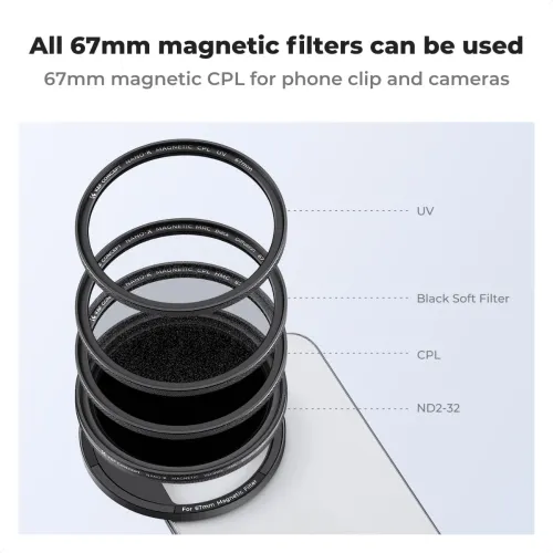 K&F Concept KF01.2675 67mm Magnetic Phone Filter Adapter
