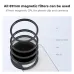 Front view of K&F Concept KF01-2675 67mm Magnetic Phone Filter Adapter with UV, CPL, ND, and soft filters stacked.