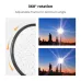 Close-up of K&F Concept KF01-2683 67mm Colorful Streak Filter showing 360° rotation for adjustable light effects.