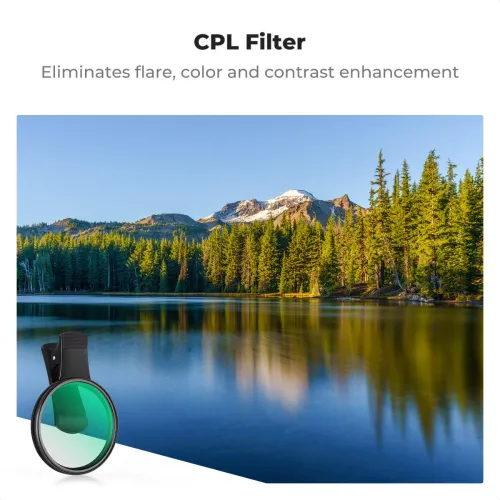 K&F Concept KF01.2902V2 67mm Clip-on CPL Phone Camera Lens Filter