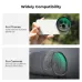 Compatibility view of kandf Concept KF01-2902V2 67mm Phone Camera Lens Filter used on smartphone and DSLR camera.