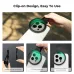 Instructional view of kandf Concept KF01-2902V2 67mm Phone Camera Lens Filter clip-on design showing three setup steps.