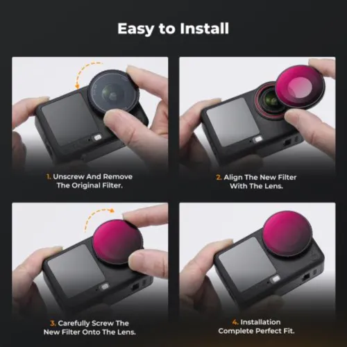 K&F Concept SKU.2710 Filter Set for DJI Osmo Action 6 Camera
