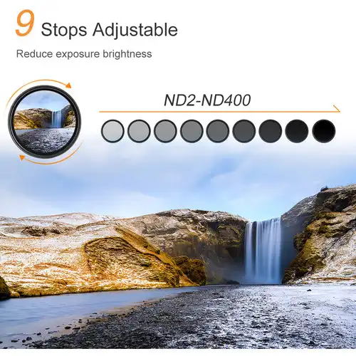 K&F Concept 58mm HMC ND2-ND400 Variable C Series ND Camera Lens Filter