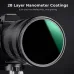 Close-up of K&F Concept KF01.1002 52mm ND Filter on lens with 28-layer coating reducing glare and reflections.