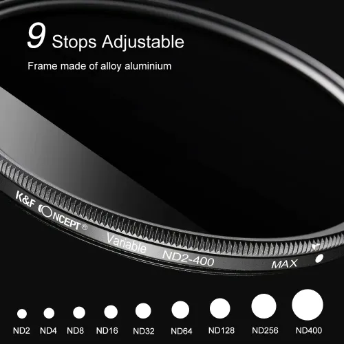 K&F Concept KF01.1111 67mm ND2-ND400 Variable Fader ND Lens Filter