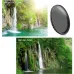 Demonstration view of K&F Concept KF01.1111 67mm ND Filter showing waterfall scene before and after use.
