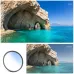 Before-and-after view of K&F Concept KF01.1429 82mm UV Filter showing enhanced color and contrast in coastal scene.