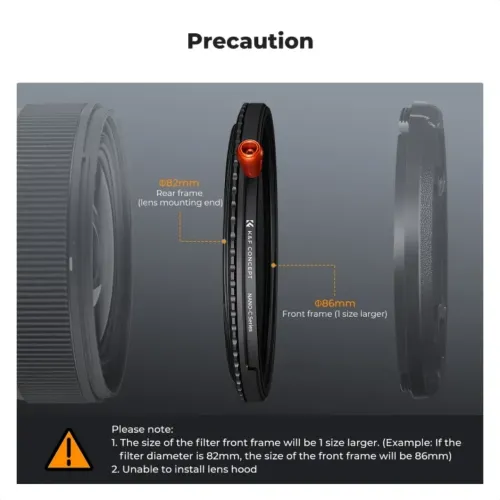 Kandf Concept KF01 2069 77MM 3 In 1 Black Mist Lens Filter