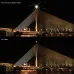 Night view of K&F Concept KF01.2331 67mm 4 to 8-Point Variable Star Filter effect on bridge lights creating eight-point starburst.