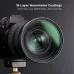 Close-up of K&F Concept KF01.2331 67mm 4 to 8-Point Variable Star Filter lens with nanometer coatings reducing glare.