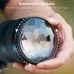 Close-up of K&F Concept KF01.2487 67mm Kaleidoscope Filter attached to lens with rotational adjustment arrows for flexibility.