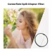 Promotional view of K&F Concept KF01.2669V1 67mm Center Field Split Filter beside sample photo demonstrating split focus effect.