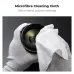 Cleaning view of K&F Concept KF01.2711 67mm Spiral Halo Filter lens wiped with microfiber cloth to protect optical coatings.