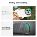 Compatibility view of K&F Concept KF01.2898V2 67mm Clip-on Black Mist 1/4 Filter usable with phones and 67mm cameras.