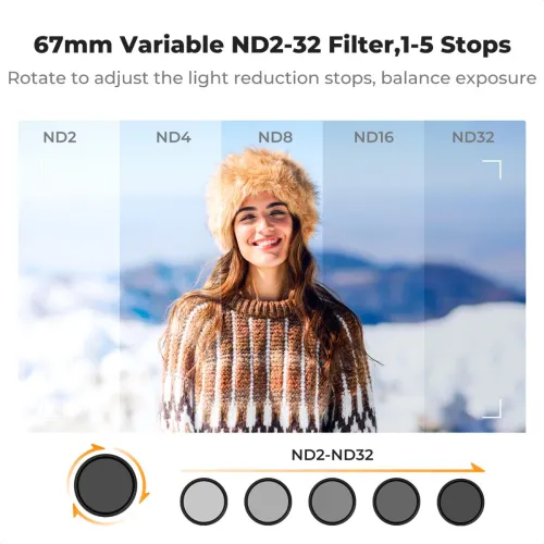 K&F Concept KF01.2901V2 67mm Clip-on ND2-32 Phone Camera Lens Filter
