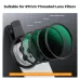 Feature view of K&F Concept KF01-2901V2 67mm ND2-32 Filter with CPL, ND, and diffusion options for smartphone clip.