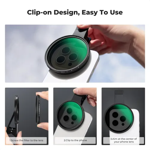 K&F Concept ND2-32 67mm Clip-on Phone Camera Lens Filter Kit