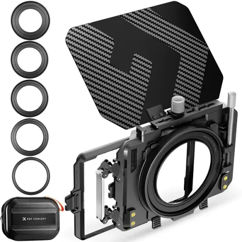 K&F Concept SKU.2180V1 Matte Box Kit With Two 4×5.65″ Square Filters