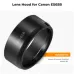 Angled studio view showing K&F Concept KF03.107 Canon ES-65B Lens Hood standalone design.