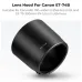Angled studio view showing K&F Concept KF03.111 Canon ET74B Lens Hood standalone design.