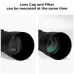 Front perspective view displaying K&F Concept KF03.111 Canon ET74B Lens Hood mounted with lens cap and filter.