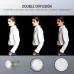 An image comparing lighting effects on a model using zero, one, and two diffusers with the Neewer NS65U softbox.