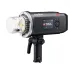 Front angled view of Godox AD600BM II Flash with flash tube, LED modeling light, and digital display screen.