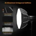 Side three-quarter view of K&F Concept KF18.0015 65cm Octagonal Softbox with Grid mounted on a studio light stand.