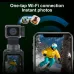 Ausek AT-M105 Gimbal Camera transmitting skier photo to smartphone via Wi-Fi connection.