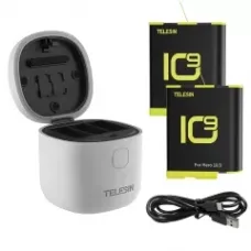 TELESIN Allin BOX Portable Storage Charger for GoPro Hero9/10 with 2 Batteries