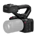 Rear angled view of Canon EOS C50 7K Full-Frame RF Mount Video Camera with attached lens and controls visible.