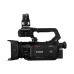 Rear angled view of Canon XA75 Professional Camcorder showing viewfinder, controls, and flip-out display.