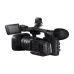 Rear angled view of Canon XF605 Professional Camcorder showing control panel, viewfinder, and LCD screen.