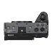 Top view of the black Sony FX3A cinema camera showing the control dials and REC button.