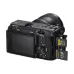 Rear-side view of the Sony FX3A camera with open dual card slots, showing the inserted memory cards.