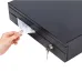 Angled view of Deli DL-405 Cash Drawer with slot entry and key lock, demonstrating secure cash deposit in use.