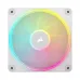 Corsair iCUE LINK LX120 RGB Fan in white, featuring a white frame, translucent blades, and a vibrant ARGB halo.