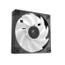 Angled front view of one black DeepCool FD12 ARGB 3 IN 1 fan with nine white blades.